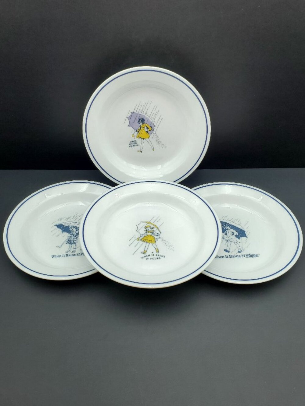 Corelle Morton Salt Rim Soup Bowls Corning Morton Salt Girl Rimmed Pasta Bowls